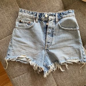 Zara night waisted jean shorts